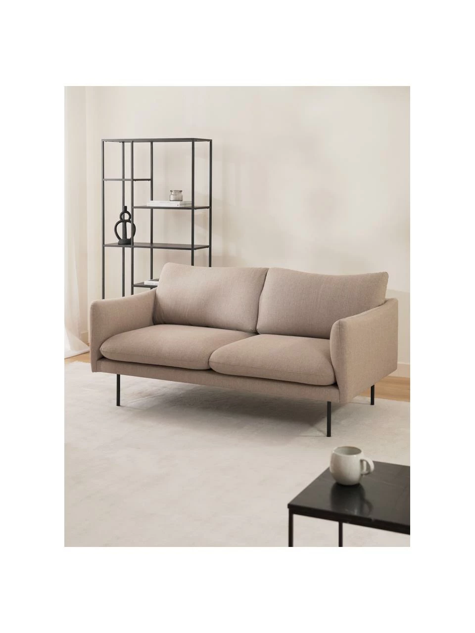 Westwing Collection Canapé 2 places taupe avec pieds en métal Moby, larg. 170 x haut. 95 cm 2 Westwing Collection Canapé 2 places taupe avec pieds en métal Moby, larg. 170 x haut. 95 cm – Image 2