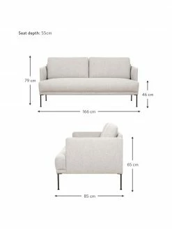 Westwing Collection Canapé 2 places tissu beige Fluente, larg. 166 x prof. 85 cm 9 Westwing Collection Canapé 2 places tissu beige Fluente, larg. 166 x prof. 85 cm -furniture Soldes Canape 2 places tissu beige Fluente 3