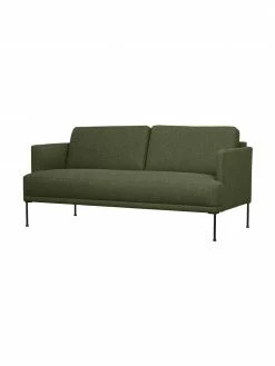 Westwing Collection Canapé 2 places tissu vert foncé Fluente, larg. 166 x prof. 85 cm -furniture Soldes Canape 2 places tissu vert fonce Fluente 3