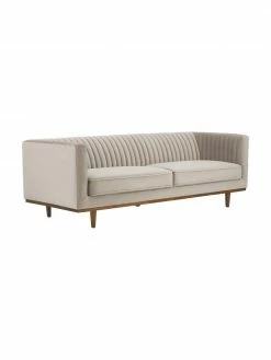 Canapé 2 places velours beige Dante, larg. 174 x prof. 87 cm -furniture Soldes Canape 2 places velours beige Dante 3
