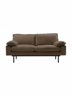 HKliving Canapé 2 places velours brun Magnolia, larg. 175 x prof. 94 cm