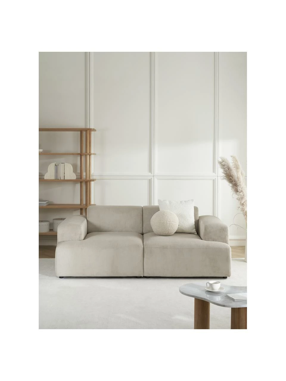 Westwing Collection Canapé 2 places velours côtelé beige Melva, larg. 198 x prof. 101 cm 2 Westwing Collection Canapé 2 places velours côtelé beige Melva, larg. 198 x prof. 101 cm – Image 2