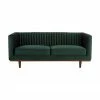 Canapé 2 places velours vert Dante, larg. 174 x prof. 87 cm