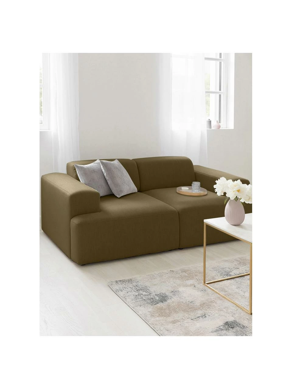 Westwing Collection Canapé 2 places vert olive Melva, larg. 198 x prof. 101 cm 2 Westwing Collection Canapé 2 places vert olive Melva, larg. 198 x prof. 101 cm – Image 2