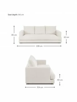 Westwing Collection Canapé 3 places beige Tribeca, larg. 228 x prof. 104 cm -furniture Soldes Canape 3 places beige Tribeca 2