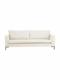Westwing Collection Canapé 3 places beige avec pieds en métal Luna, larg. 230 x prof. 95 cm