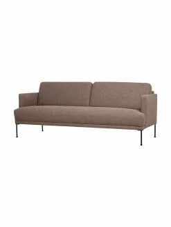 Westwing Collection Canap&eacute; 3 places brun avec pieds en m&eacute;tal Fluente, larg. 196 x haut. 85 cm -furniture Soldes Canape 3 places brun avec pieds en metal Fluente 2