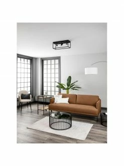 Westwing Collection Canapé (3 places) en nougat avec pieds en métal Fluente, larg. 196 x prof. 85 cm -furniture Soldes Canape 3 places en nougat avec pieds en metal Fluente 2