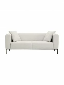 Westwing Collection Canapé 3 places gris clair Carrie, larg. 202 x prof. 86 cm