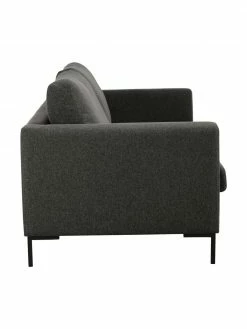 Westwing Collection Canapé 3 places gris foncé avec pieds en métal Luna, larg. 230 x prof. 95 cm -furniture Soldes Canape 3 places gris fonce avec pieds en metal Luna 3