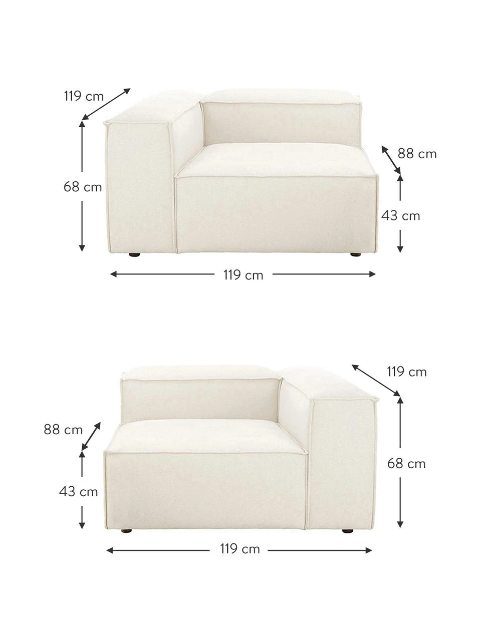 Westwing Collection Canapé 3 places modulaire beige Lennon, larg. 238 x prof. 119 cm 5 Westwing Collection Canapé 3 places modulaire beige Lennon, larg. 238 x prof. 119 cm – Image 5