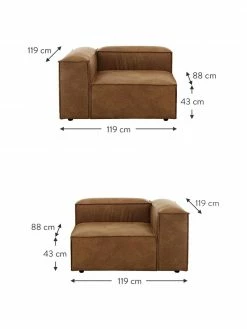 Westwing Collection Canapé 3 places modulaire cuir recyclé Lennon, larg. 238 x prof. 119 cm -furniture Soldes Canape 3 places modulaire cuir recycle Lennon 4