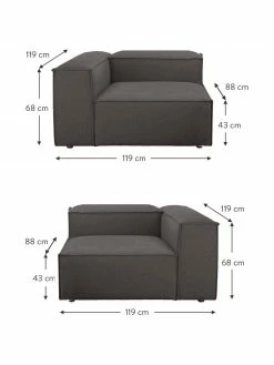 Westwing Collection Canapé 3 places modulaire gris anthracite Lennon, larg. 238 x prof. 119 cm -furniture Soldes Canape 3 places modulaire gris anthracite Lennon 2