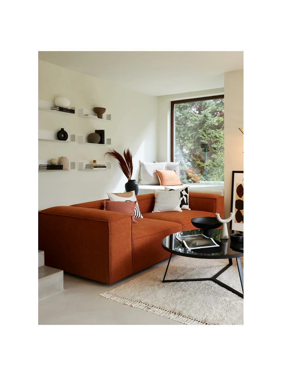 Westwing Collection Canapé 3 places modulaire terracotta Lennon, larg. 238 x prof. 119 cm 2 Westwing Collection Canapé 3 places modulaire terracotta Lennon, larg. 238 x prof. 119 cm – Image 2