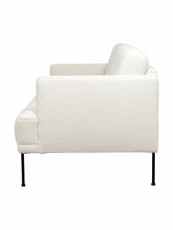 Westwing Collection Canapé 3 places peluche crème pieds en métal Fluente, larg. 196 x prof. 85 cm -furniture Soldes Canape 3 places peluche creme pieds en metal Fluente 4