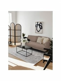 Westwing Collection Canapé 3 places taupe avec pieds en métal Moby, larg. 196 x haut. 85 cm -furniture Soldes Canape 3 places taupe avec pieds en metal Moby 2