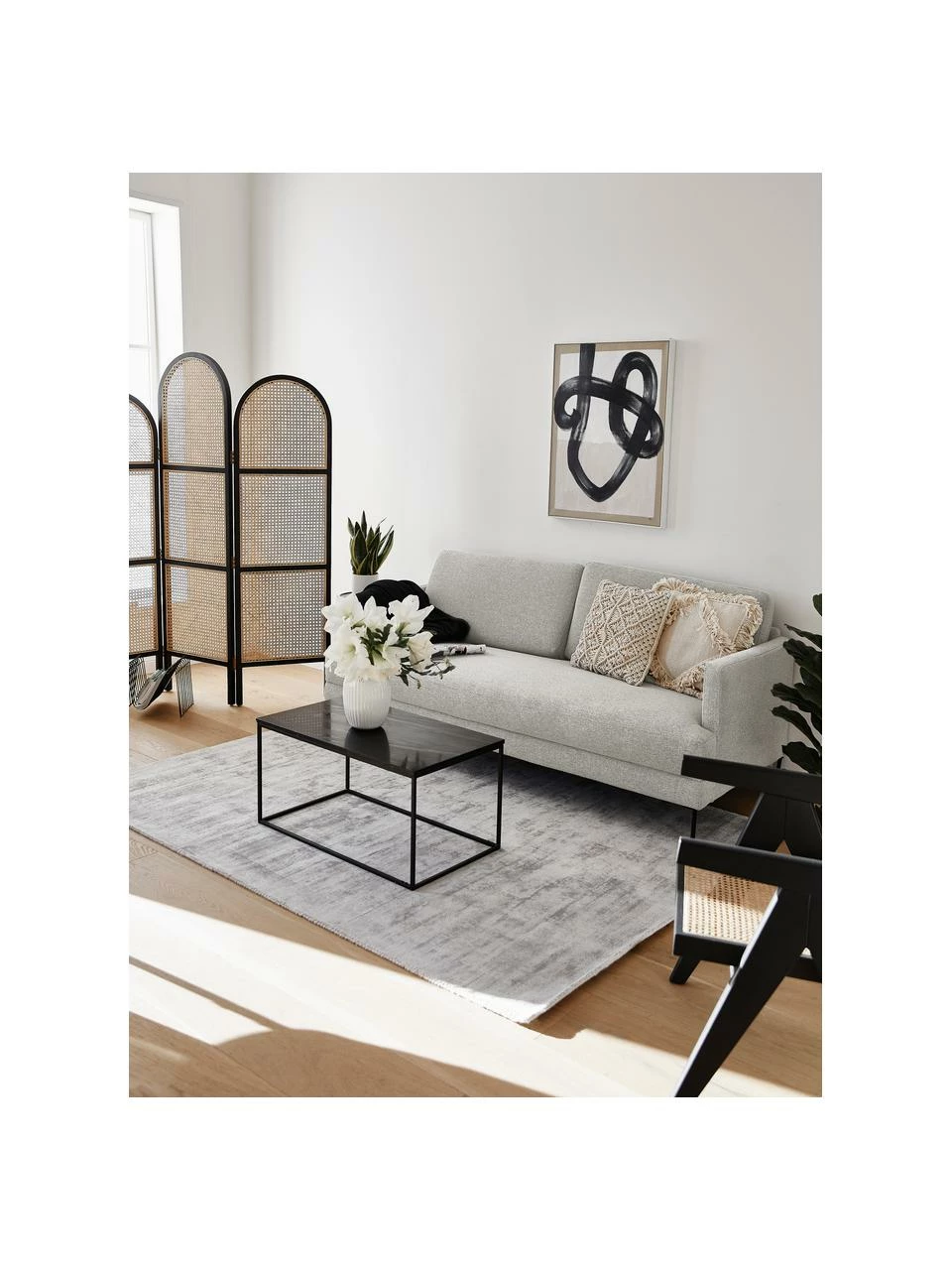 Westwing Collection Canapé 3 places tissu beige pieds en métal Fluente, larg. 196 x prof. 85 cm 2 Westwing Collection Canapé 3 places tissu beige pieds en métal Fluente, larg. 196 x prof. 85 cm – Image 2