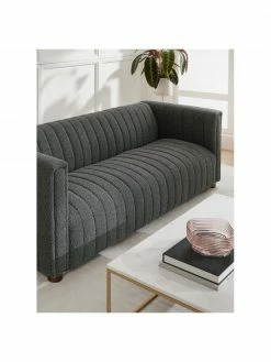 Westwing Collection Canapé 3 places tissu bouclé anthracite avec pieds en bois Antonio, larg. 217 x haut. 71 cm 8 Westwing Collection Canapé 3 places tissu bouclé anthracite avec pieds en bois Antonio, larg. 217 x haut. 71 cm -furniture Soldes Canape 3 places tissu boucle anthracite avec pieds en bois Antonio 2