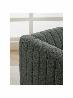 Westwing Collection Canapé 3 places tissu bouclé anthracite avec pieds en bois Antonio, larg. 88 x haut. 71 cm -furniture Soldes Canape 3 places tissu boucle anthracite avec pieds en bois Antonio 8