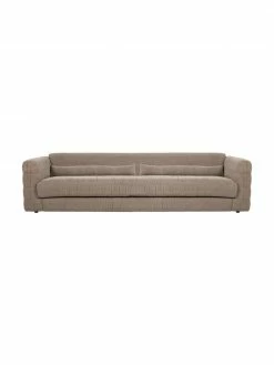HKliving Canapé 3 places velours beige Club, larg. 274 x prof. 108 cm