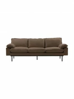 HKliving Canapé 3 places velours brun Magnolia, larg. 225 x prof. 94 cm