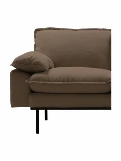 HKliving Canapé 3 places velours brun Magnolia, larg. 225 x prof. 94 cm -furniture Soldes Canape 3 places velours brun Magnolia 3