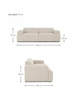 Westwing Collection Canapé 3 places velours côtelé beige Melva, larg. 238 x prof. 101 cm 9 Westwing Collection Canapé 3 places velours côtelé beige Melva, larg. 238 x prof. 101 cm -furniture Soldes Canape 3 places velours cotele beige Melva 3