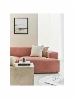 Westwing Collection Canapé 3 places velours côtelé rose Melva, larg. 238 x prof. 101 cm -furniture Soldes Canape 3 places velours cotele rose Melva 2