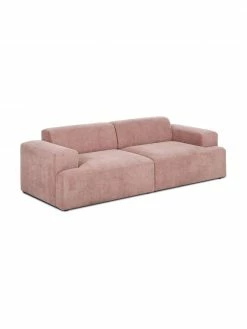 Westwing Collection Canapé 3 places velours côtelé rose Melva, larg. 238 x prof. 101 cm -furniture Soldes Canape 3 places velours cotele rose Melva 4