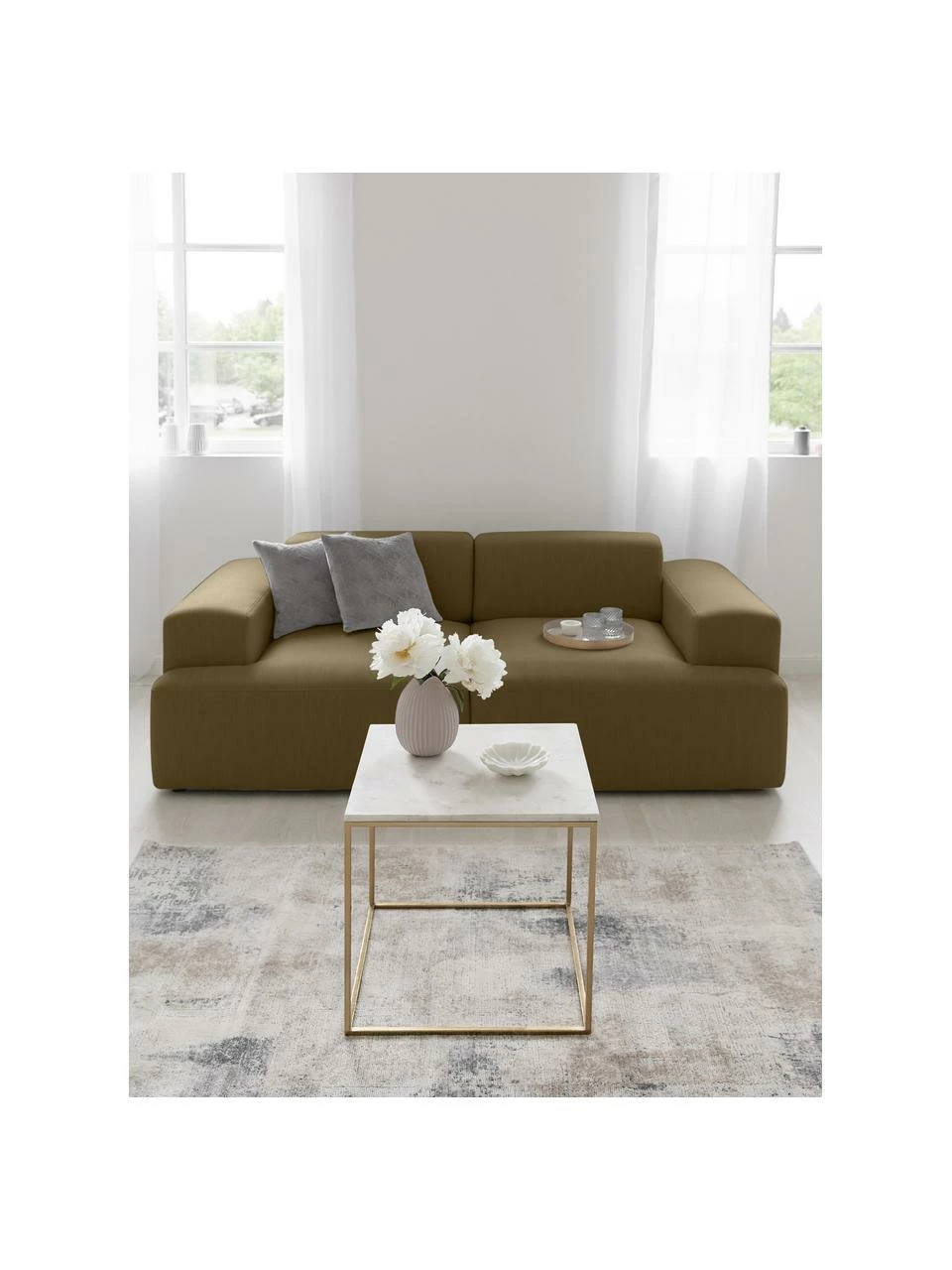 Westwing Collection Canapé 3 places vert olive Melva, larg. 238 x prof. 101 cm 2 Westwing Collection Canapé 3 places vert olive Melva, larg. 238 x prof. 101 cm – Image 2