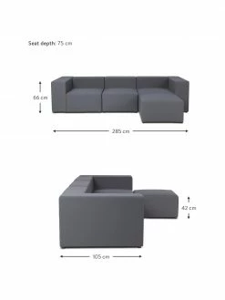Westwing Collection Canapé 4 places d'extérieur modulable gris foncé avec repose-pieds Simon, larg. 285 x prof. 105 cm 9 Westwing Collection Canapé 4 places d'extérieur modulable gris foncé avec repose-pieds Simon, larg. 285 x prof. 105 cm -furniture Soldes Canape 4 places dexterieur modulable gris fonce avec repose pieds Simon 3