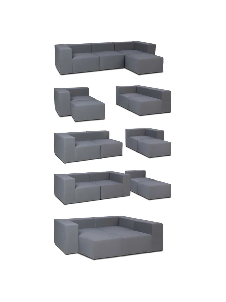 Westwing Collection Canapé 4 places d'extérieur modulable gris foncé avec repose-pieds Simon, larg. 285 x prof. 105 cm 6 Westwing Collection Canapé 4 places d'extérieur modulable gris foncé avec repose-pieds Simon, larg. 285 x prof. 105 cm – Image 6