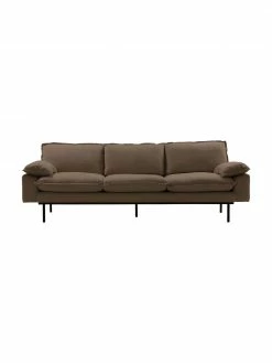 HKliving Canapé 4 places velours brun Magnolia, larg. 245 x prof. 94 cm