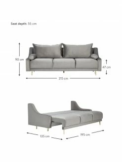 Canapé convertible 3 places avec rangement Lea, larg. 215 x prof. 94 cm -furniture Soldes Canape convertible 3 places avec rangement Lea 2