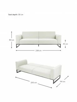 Westwing Collection Canapé convertible 3 places beige Josephine, larg. 238 x prof. 85 cm -furniture Soldes Canape convertible 3 places beige Josephine 3