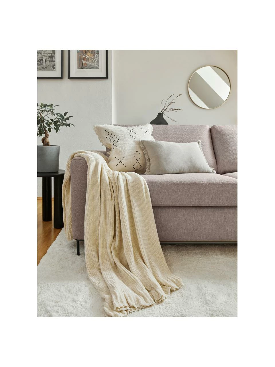 Westwing Collection Canapé convertible 3 places beige pieds en métal Cucita, larg. 274 x prof. 164 cm, méridienne à droite 3 Westwing Collection Canapé convertible 3 places beige pieds en métal Cucita, larg. 274 x prof. 164 cm, méridienne à droite – Image 3