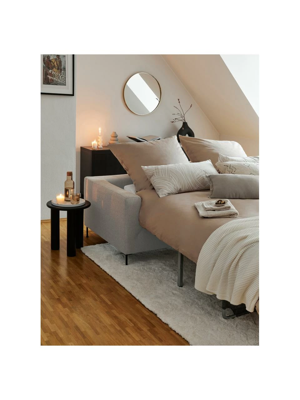 Westwing Collection Canapé convertible 3 places beige pieds en métal Cucita, larg. 274 x prof. 164 cm, méridienne à droite 6 Westwing Collection Canapé convertible 3 places beige pieds en métal Cucita, larg. 274 x prof. 164 cm, méridienne à droite – Image 6