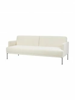Westwing Collection Canapé convertible 3 places blanc crème avec pieds en métal Fluente, larg. 220 x long. 86 cm -furniture Soldes Canape convertible 3 places blanc creme avec pieds en metal Fluente 2