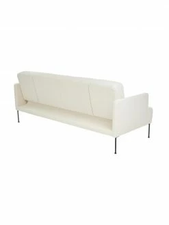 Westwing Collection Canapé convertible 3 places blanc crème avec pieds en métal Fluente, larg. 220 x long. 86 cm -furniture Soldes Canape convertible 3 places blanc creme avec pieds en metal Fluente 4