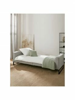 Westwing Collection Canapé convertible 3 places gris clair Josephine, larg. 238 x prof. 85 cm -furniture Soldes Canape convertible 3 places gris clair Josephine 2