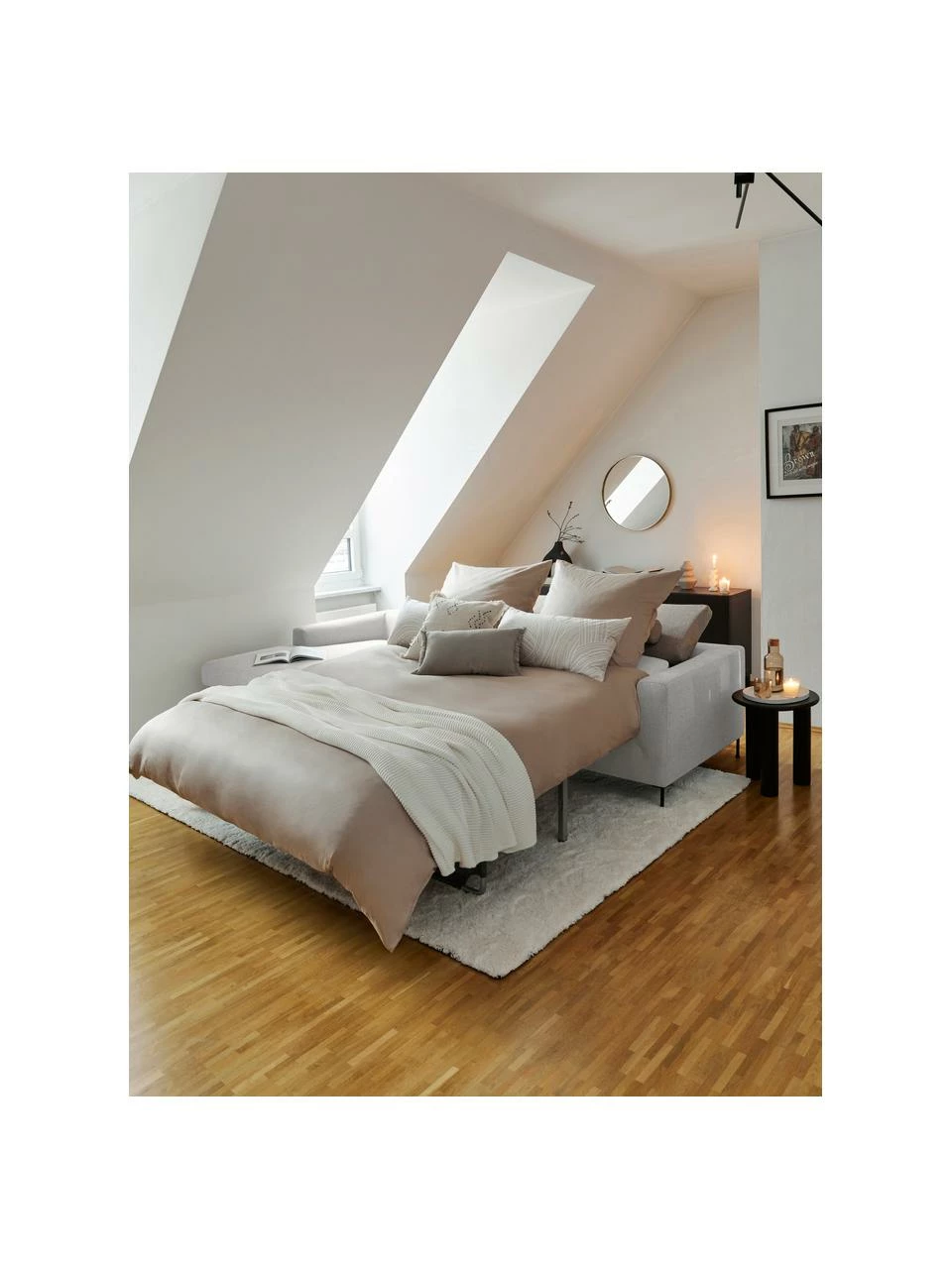 Westwing Collection Canapé convertible 3 places gris clair pieds en métal Cucita, larg. 274 x prof. 164 cm, méridienne à gauche 3 Westwing Collection Canapé convertible 3 places gris clair pieds en métal Cucita, larg. 274 x prof. 164 cm, méridienne à gauche – Image 3