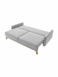 Bobochic Paris Canapé convertible 3 places velours gris clair, dépliant Balio, larg. 216 x prof. 102 cm -furniture Soldes Canape convertible 3 places velours gris clair depliant Balio 3