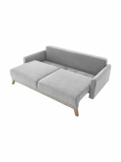 Bobochic Paris Canapé convertible 3 places velours gris clair, dépliant Balio, larg. 216 x prof. 102 cm -furniture Soldes Canape convertible 3 places velours gris clair depliant Balio 4