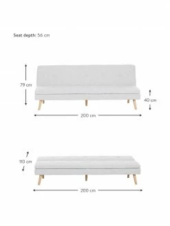 Canapé convertible gris clair Amelie, larg. 200 x haut. 79 cm -furniture Soldes Canape convertible gris clair Amelie 2