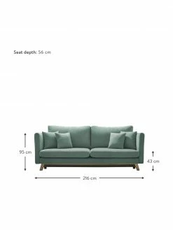Bobochic Paris Canapé convertible vert 3 places Triplo, larg. 216 x prof. 105 cm -furniture Soldes Canape convertible vert 3 places Triplo 2