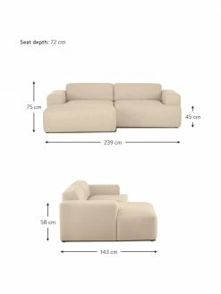 Westwing Collection Canapé d'angle 3 places beige foncé Melva, larg. 239 x prof. 143 cm, méridienne à gauche 8 Westwing Collection Canapé d'angle 3 places beige foncé Melva, larg. 239 x prof. 143 cm, méridienne à gauche -furniture Soldes Canape dangle 3 places beige fonce Melva 2