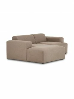 Westwing Collection Canapé d'angle 3 places brun Melva, larg. 239 x prof. 143 cm, méridienne à gauche -furniture Soldes Canape dangle 3 places brun Melva 3