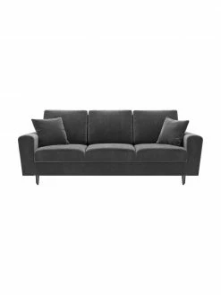 Canapé d'angle 3 places velours avec rangement Moghan, larg. 235 x prof. 100 cm