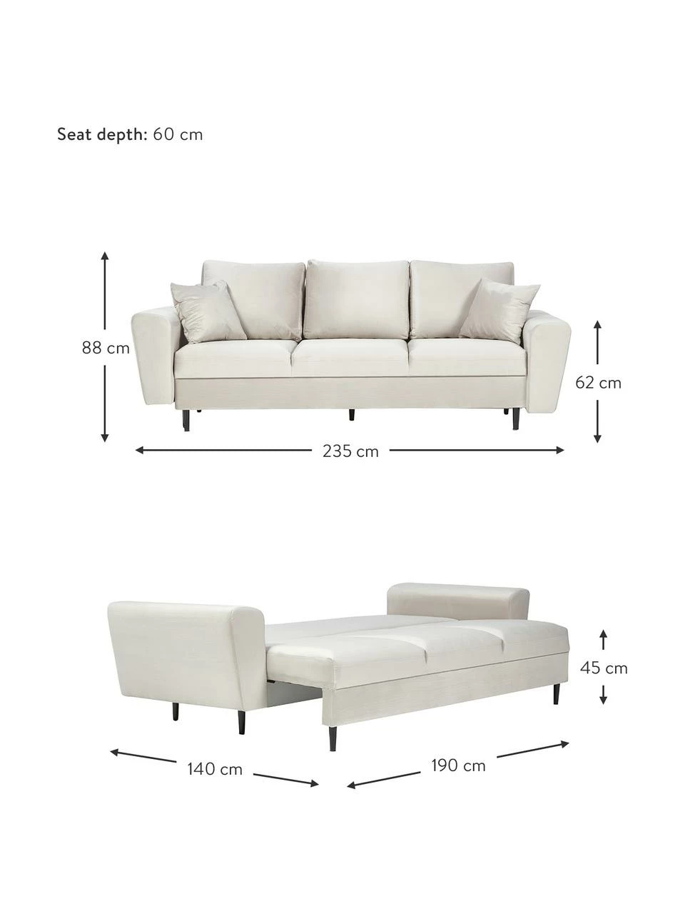 Canapé d'angle 3 places velours avec rangement Moghan, larg. 235 x prof. 100 cm 3 Canapé d'angle 3 places velours avec rangement Moghan, larg. 235 x prof. 100 cm – Image 3