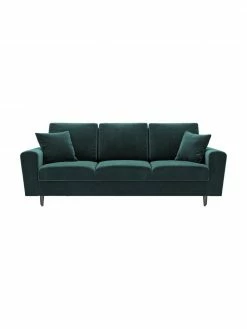 Canapé d'angle 3 places velours avec rangement Moghan, larg. 235 x prof. 100 cm